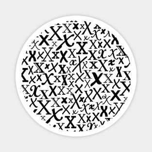 X - Typography (Black) Magnet